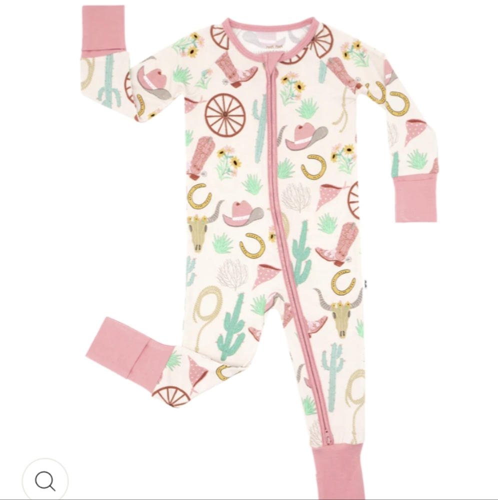 Little Sleepies Pink Ready to Rodeo Zippy, 3-6 months